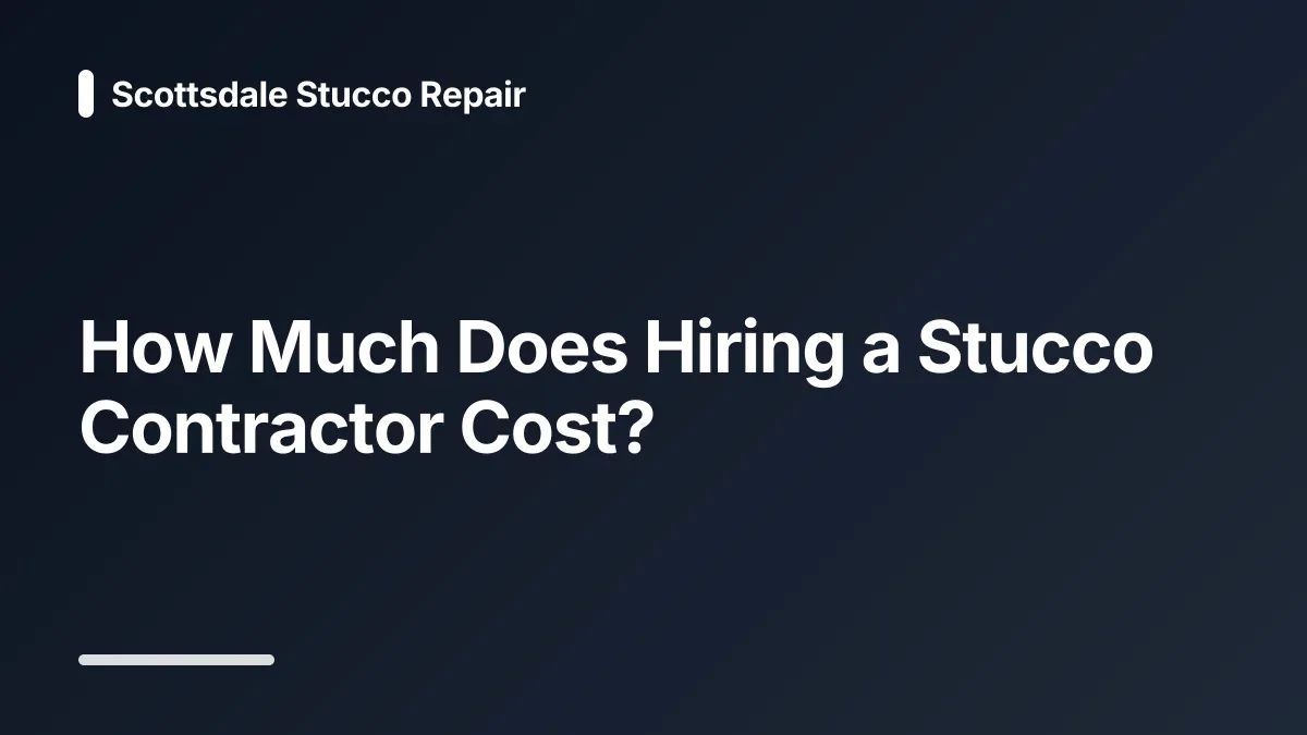 how much does hiring a stucco contractor cost