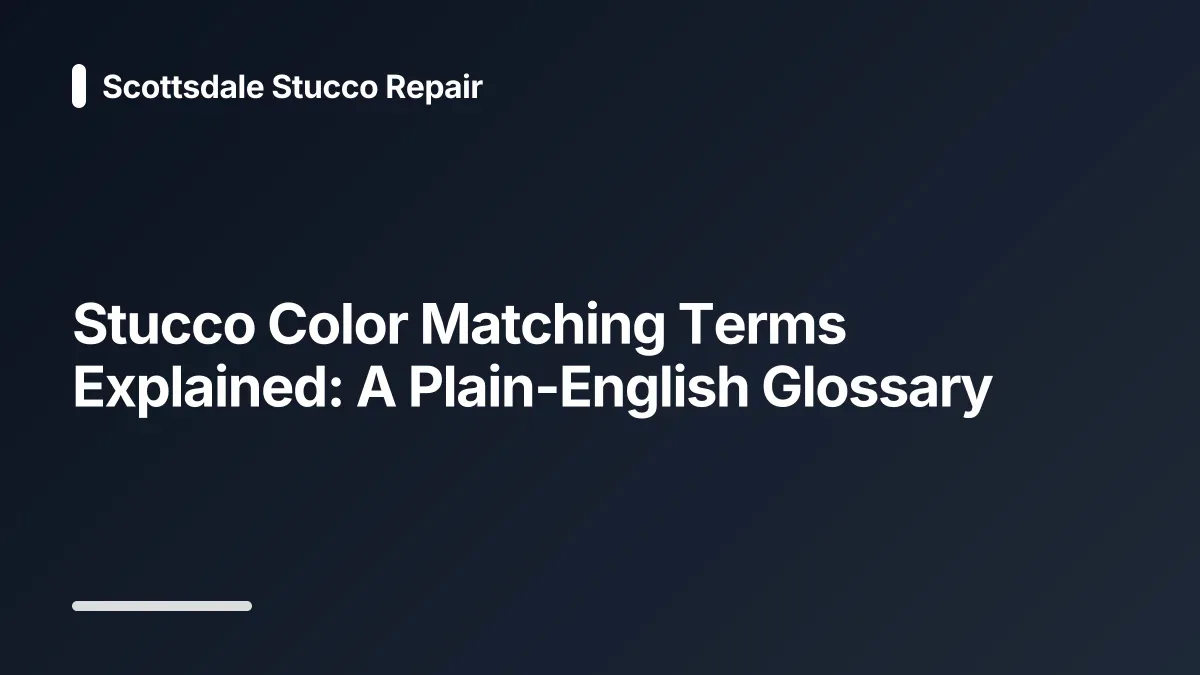 stucco color matching glossary