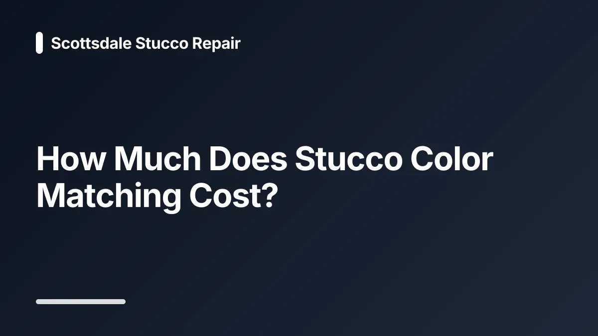 how much does stucco color matching cost