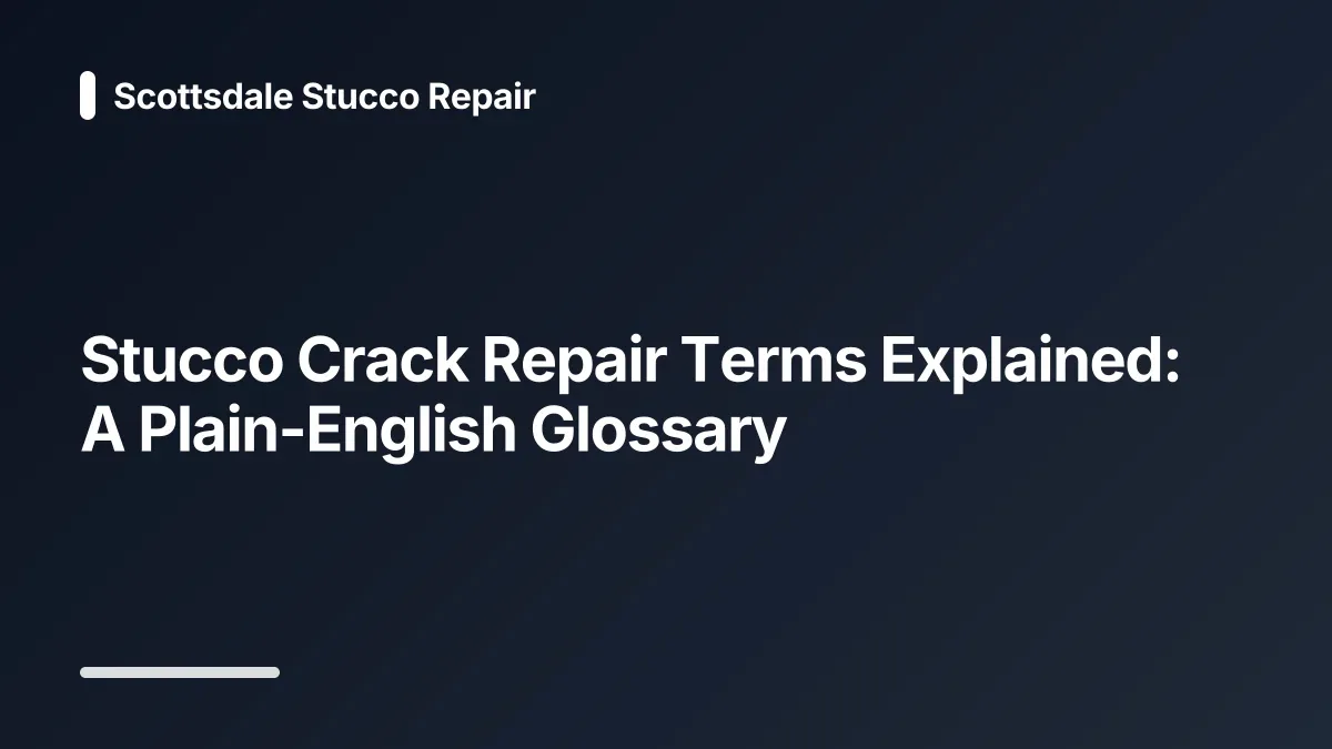 stucco crack repair glossary