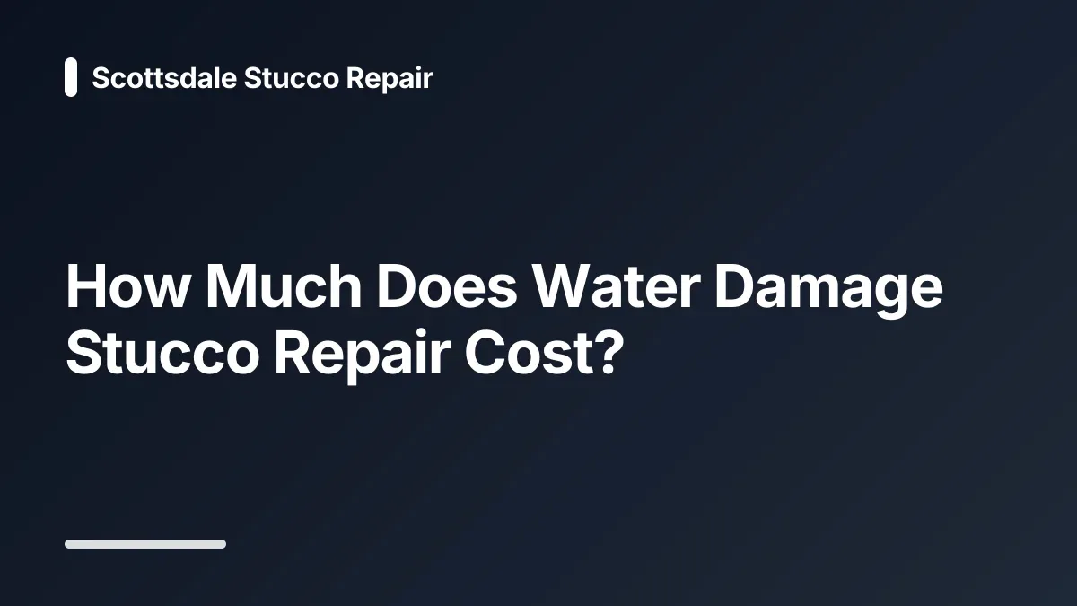 how much does water damage stucco repair cost