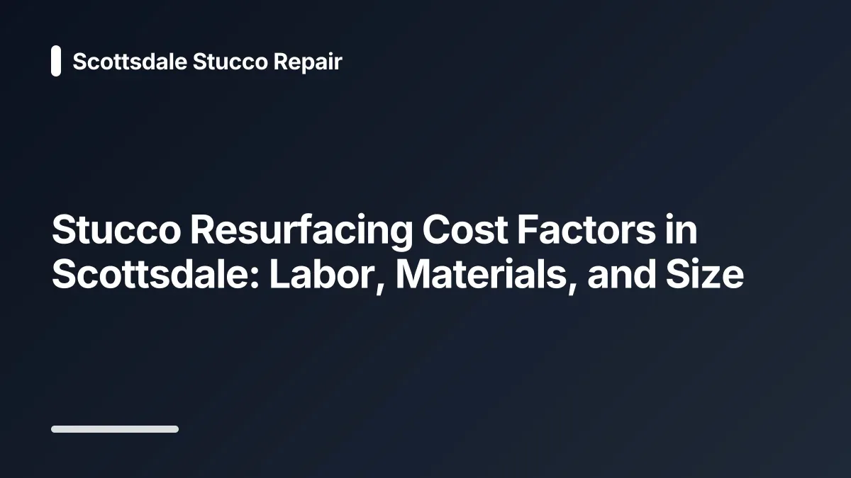 stucco resurfacing cost factors