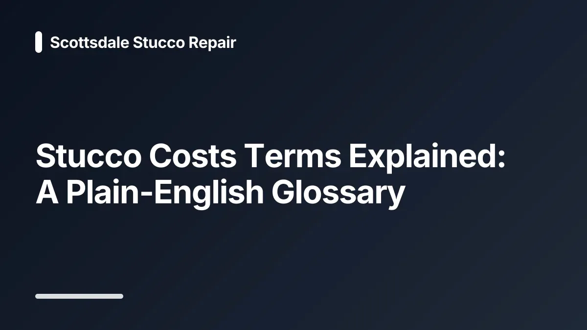 stucco costs glossary